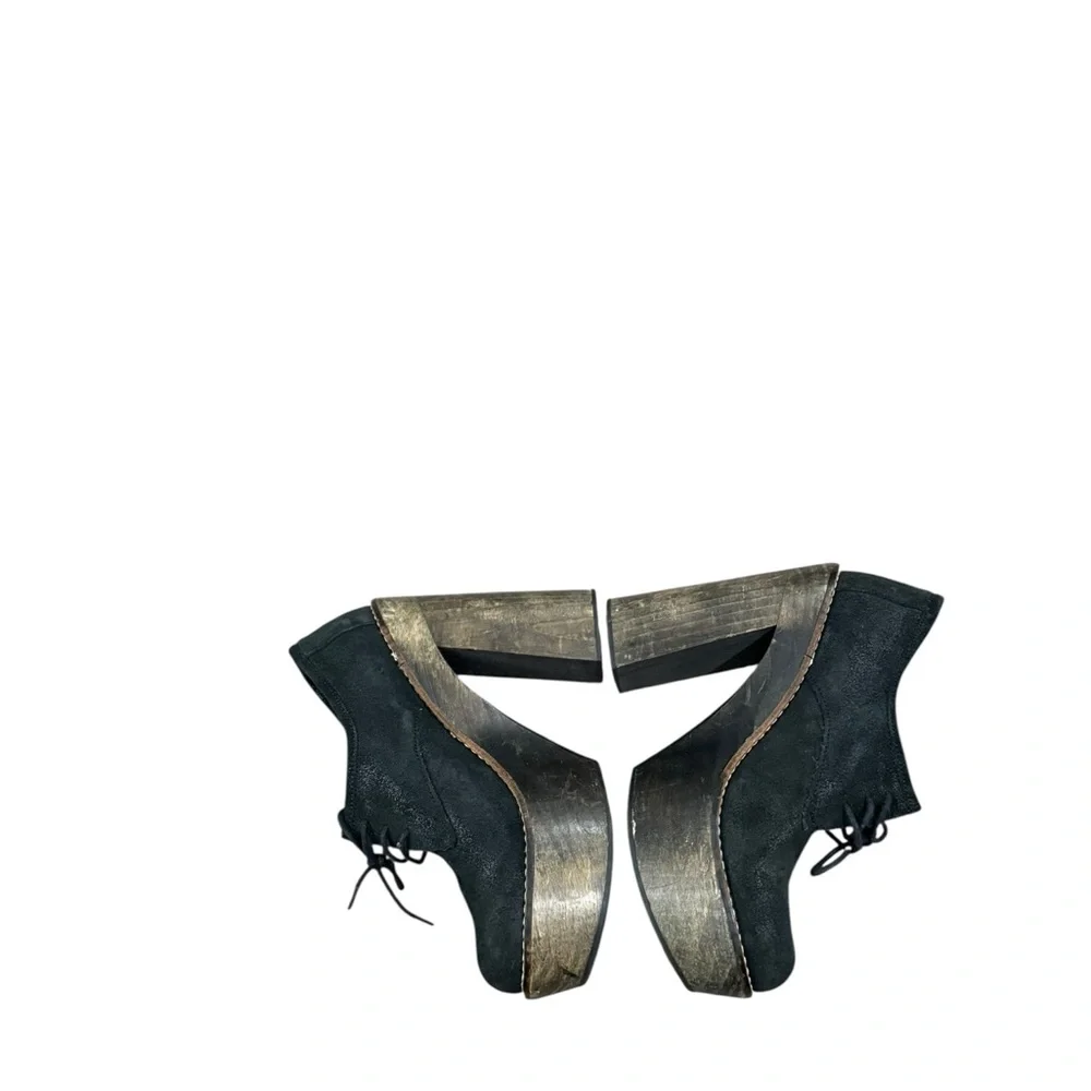 FREEBIRD Piper Suede Leather Platform Lace Up Mary Jane Heels